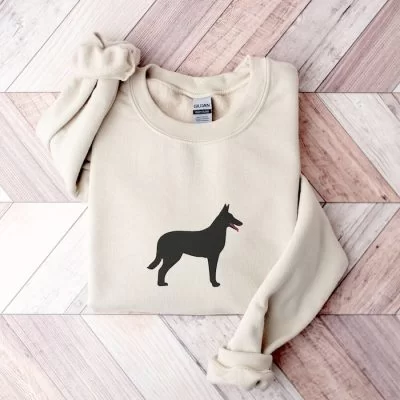 Black Malinois Sweatshirt Embroidered