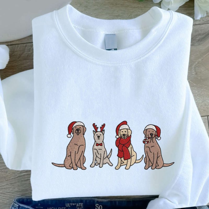 Cute Dogs Embroidered Sweatshirt For Pet Lover