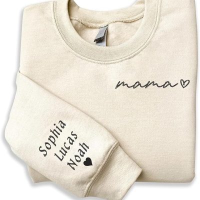 Cools Love Personalized Embroidered Mama Sweatshirts For Women