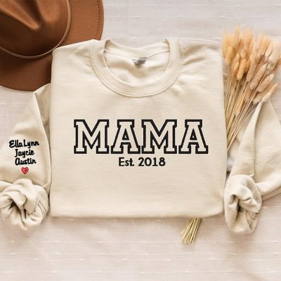 Personalized Mom Embroidered Sweatshirt