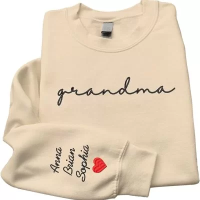 Custom Grandma Embroidered Sweatshirt