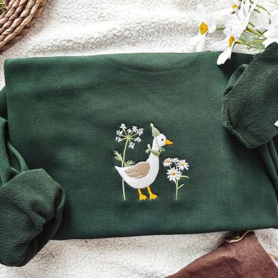 Cute Embroidered Duck Sweatshirt