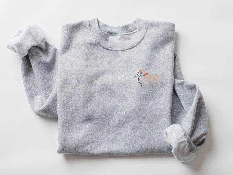 Dog Embroidered Sweatshirt