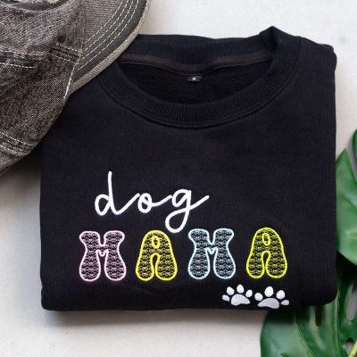 Dog Mama Embroidered Sweatshirt