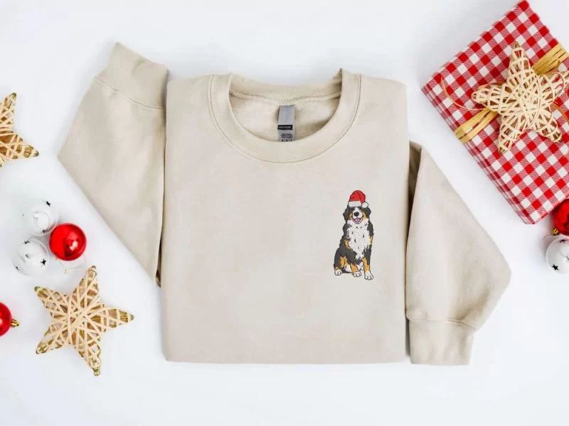 Bernese Mountain Dog Santa Christmas Sweater For Family