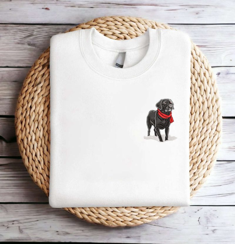 Embroidered Christmas Dog Sweatshirt