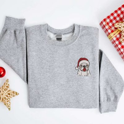 Bulldog Santa Sweatshirt For Family