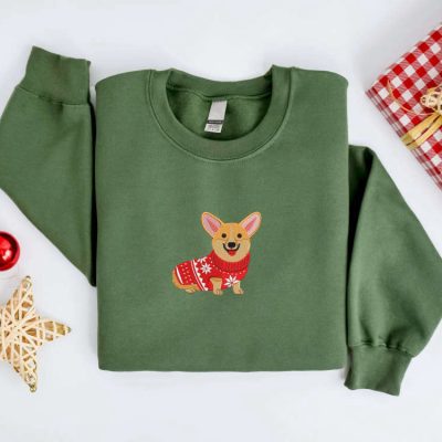 Corgi Dog Christmas Sweatshirt For Family