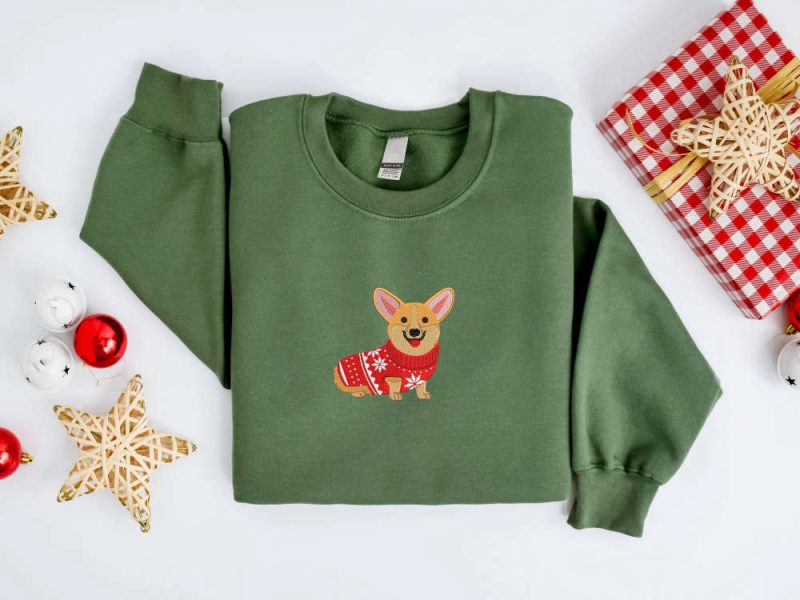 Corgi Dog Christmas Sweatshirt For Family