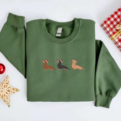 Dachshund Santa Dog Sweatshirt For Family