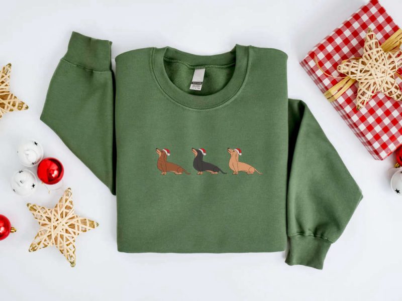 Dachshund Santa Dog Sweatshirt For Family