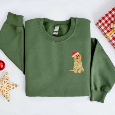 Goldendoodle Dog Christmas Sweater For Family