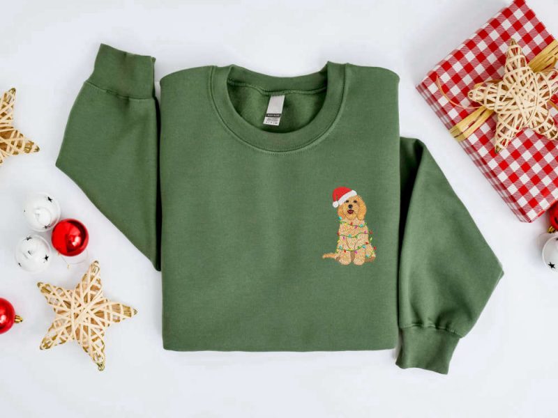 Goldendoodle Dog Christmas Sweater For Family