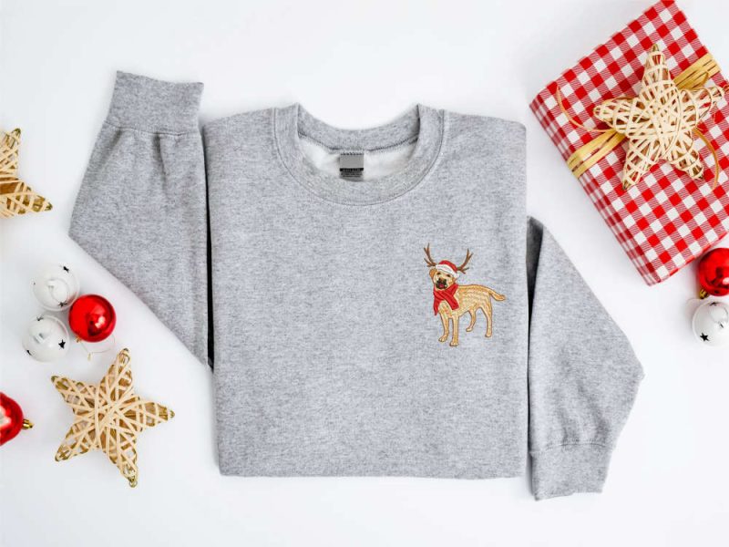 Labrador Retriever Reindeer Sweatshirt For Family