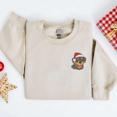 Rottweiler Santa Dog Sweatshirt For Family