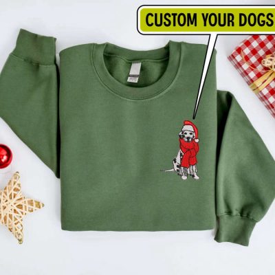 Embroidered Custom Christmas Dog Sweatshirt