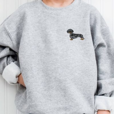 Embroidered Dachshund Youth Sweatshirt