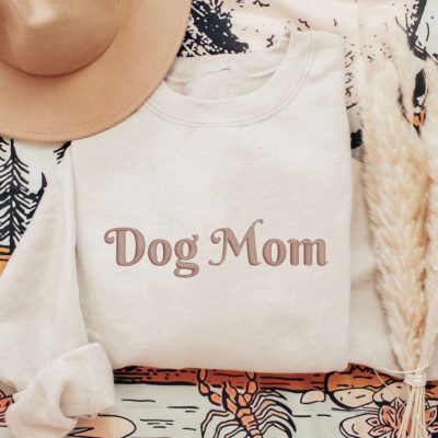 Embroidered Dog Mom Sweatshirt