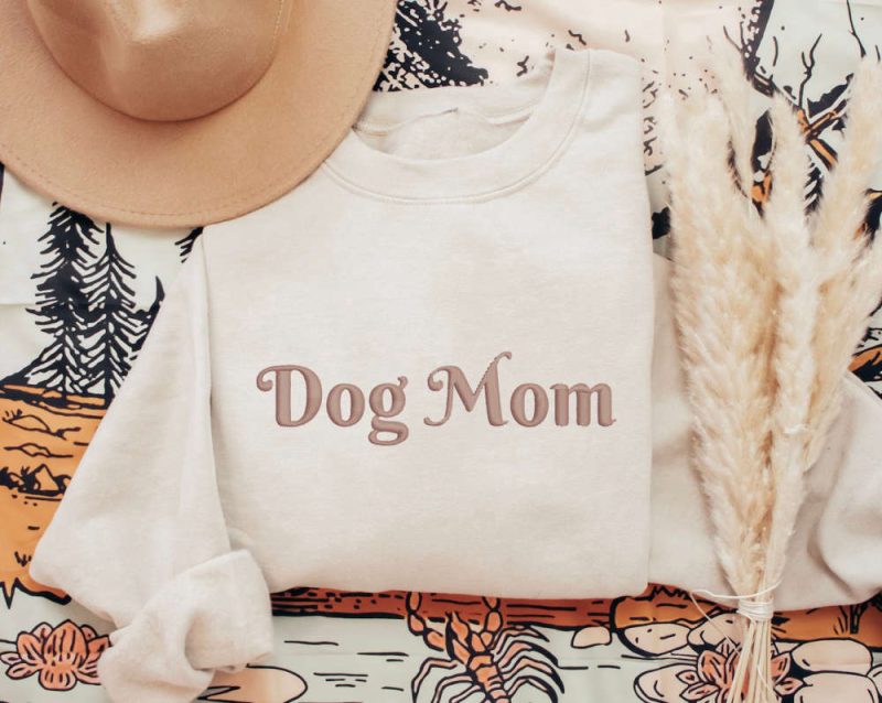 Embroidered Dog Mom Sweatshirt