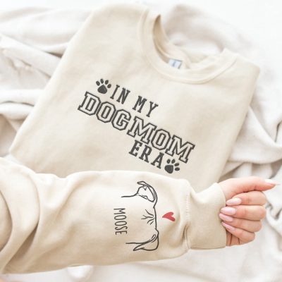 Embroidered Sleeve Sweatshirt With Your Dog Names