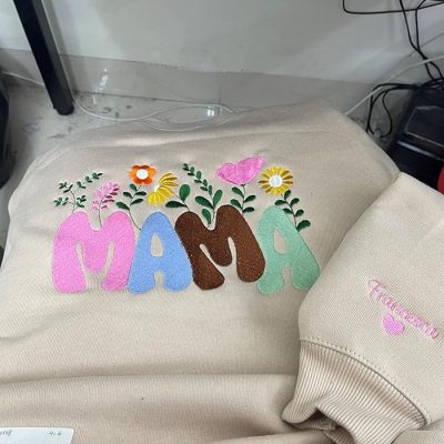 Embroidered Sweatshirt For Mom