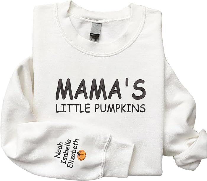 Givesmiles Custom Embroidered Mama Little Pumpkins Sweatshirt And Hoodie