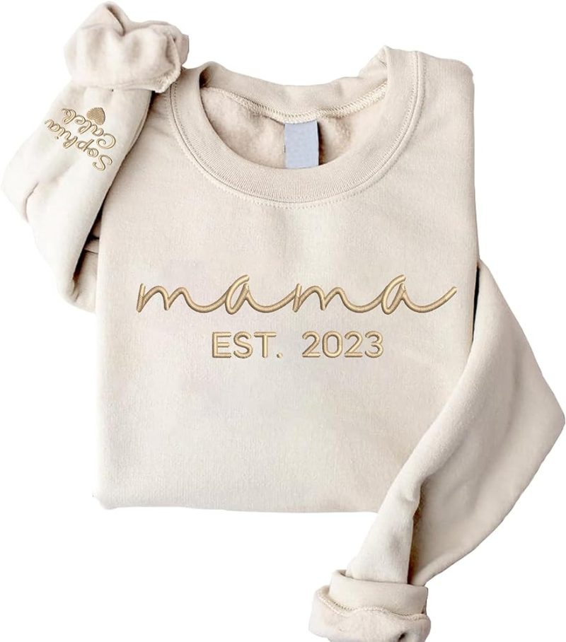 Givesmiles Custom Embroidered Mama Sweatshirt And Hoodie