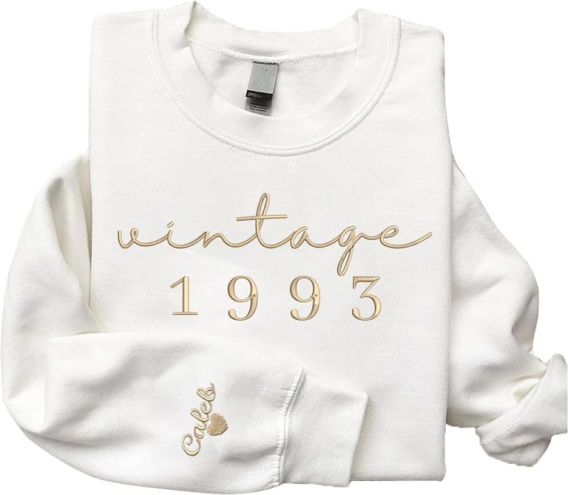 Givesmiles Custom Embroidered Vintage 1993 Sweatshirt And Hoodies