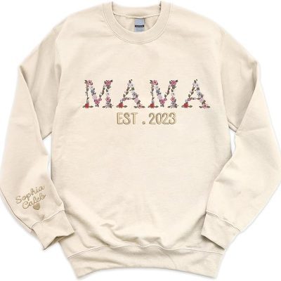 Embroidered Sweatshirt For Mom