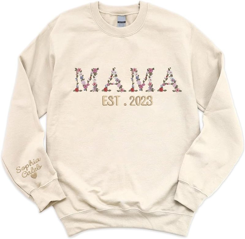 Embroidered Sweatshirt For Mom