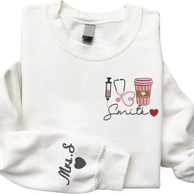 Givesmiles Personalized Embroidered Nurse Sweatshirt And Hoodie