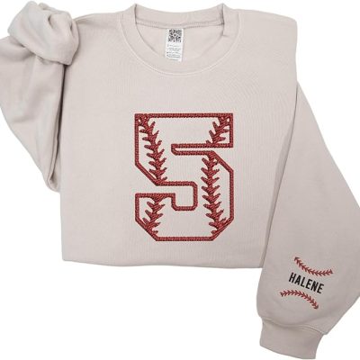 GodLover Custom Embroidered Number Baseball Sweatshirts With Name On Sleeve