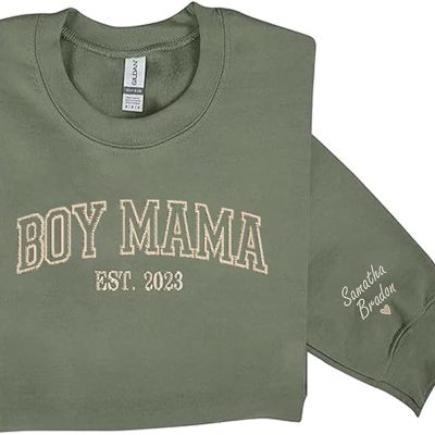 Embroidered Boy Mama Est Sweatshirt