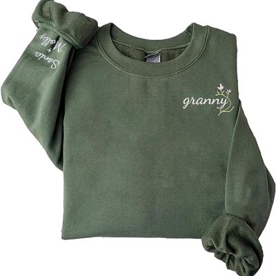 GodLover Personalized Embroidered Grandma Sweatshirt