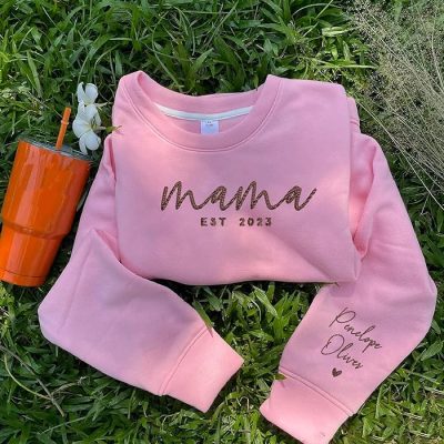 Custom Kids Name With Heart On Sleeve