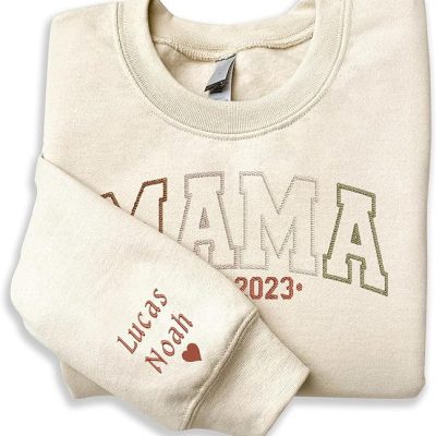 GodLover Personalized Embroidered Mama Sweatshirt