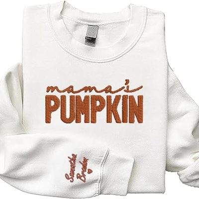 Embroidered Mama's Pumpkins Sweatshirt Vintage