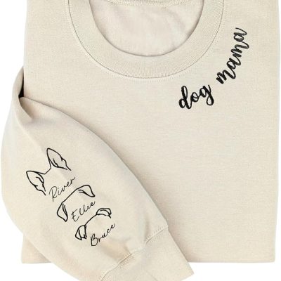 Godlover Custom Dog Ears Embroidered Sweatshirt - Dog Mom Hoodie