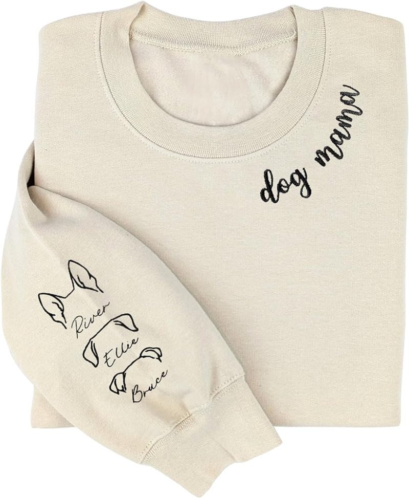 Godlover Custom Dog Ears Embroidered Sweatshirt - Dog Mom Hoodie