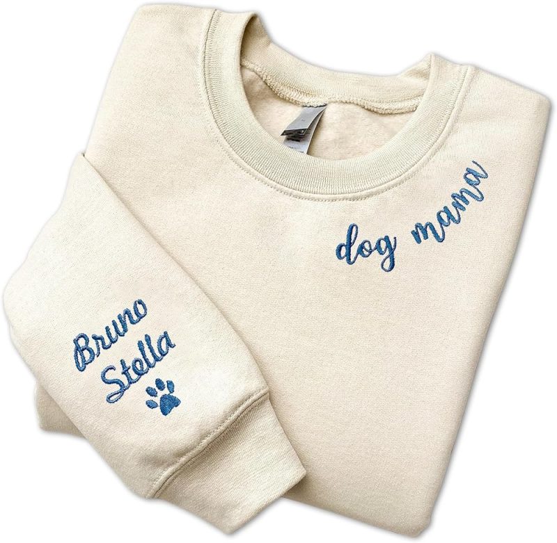 Godlover Custom Dog Ears Embroidered Sweatshirt - Dog Mom Hoodie