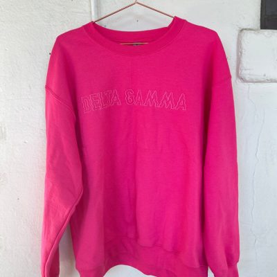 Groovy Wavy Embroidered Crew Neck Sweatshirt