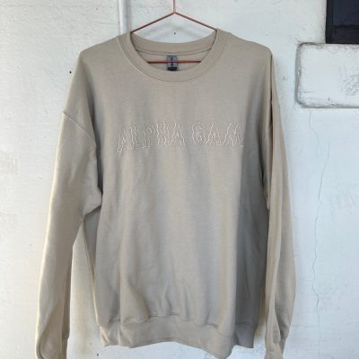 Groovy Wavy Embroidered Crew Neck Sweatshirt