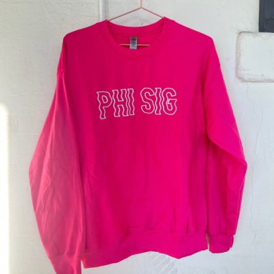 Groovy Wavy Embroidered Crew Neck Sweatshirt