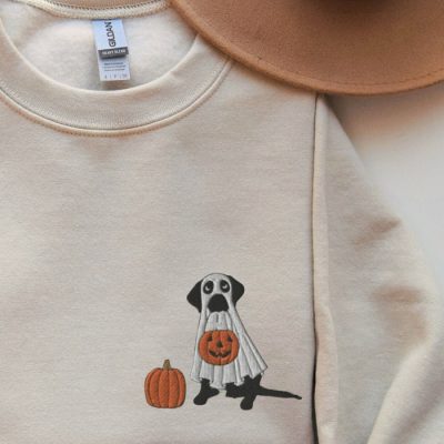 Halloween Dog Sweatshirt Embroidered