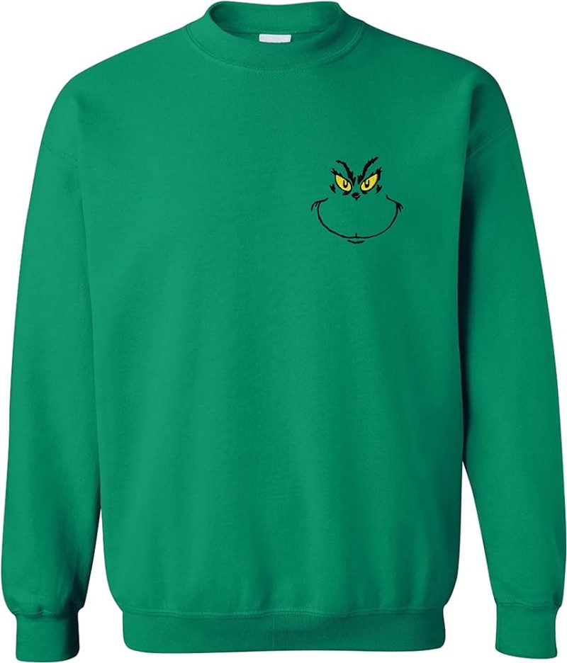 I Hate Christmas Funny Embroidered Green Pullover Sweatshirt Christmas For Women