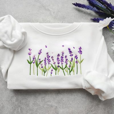 Lavender Embroidered Sweatshirt