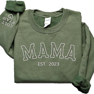 Mama Sweatshirt Varsity Letter Embroidered