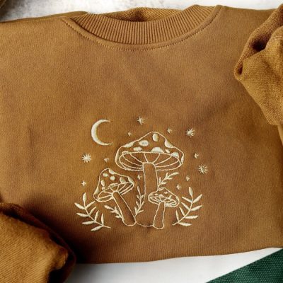 Mushroom Embroidered Crewneck Sweatshirt