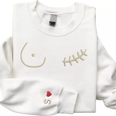 Personalized Embroidered Breast Cancer Awareness Month Sweatshirt