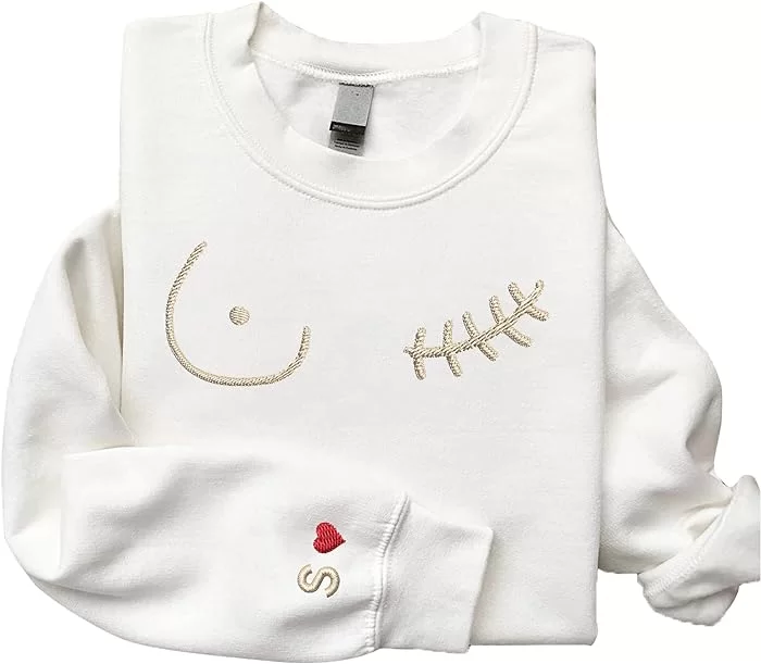 Personalized Embroidered Breast Cancer Awareness Month Sweatshirt